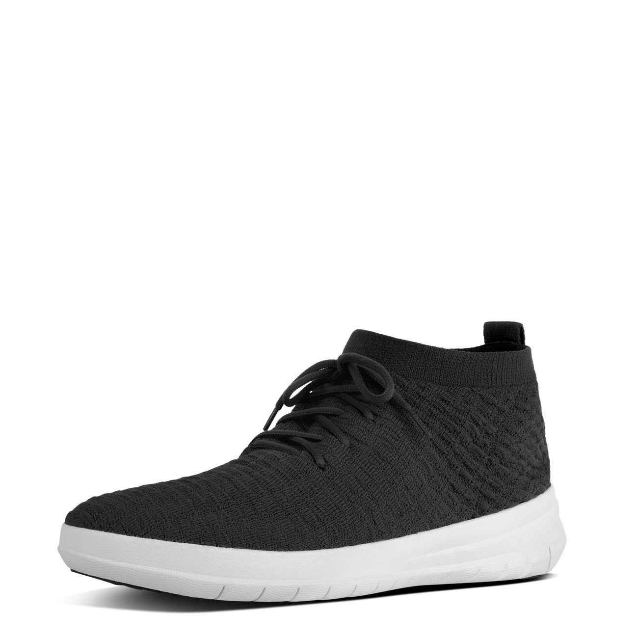 FitFlop Men's Uberknit Slip-On High Top Sneakers - Breathable Waffle Knit Design - US Size 4 | Comfortable Casual Shoes for Walking, Travel & Everyday Wear