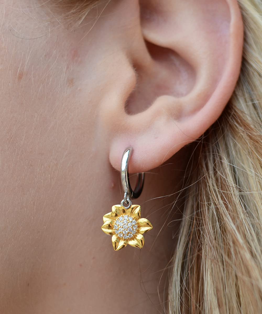 Unique Sister-in-Law Gift - Sunflower Earrings for Crazy & Special Sister-in-Law | Thoughtful Jewelry Present for Birthday, Christmas & Appreciation | Perfect for Family Gatherings & Special Occasions