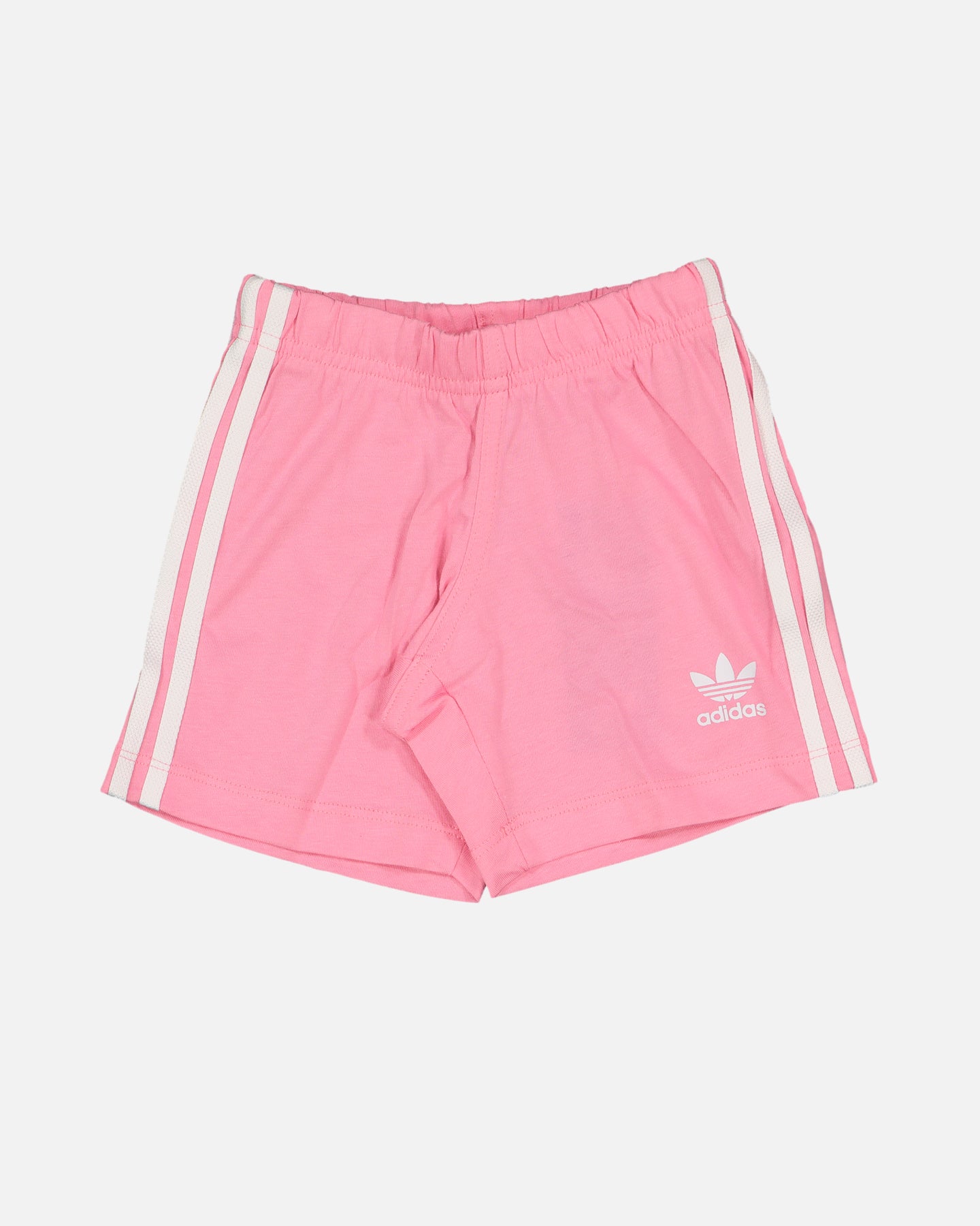 Adidas Infant Trefoil Short Sleeve Tee & Shorts Set - White & Bliss Pink - Comfortable Baby Outfit for Playtime & Casual Wear