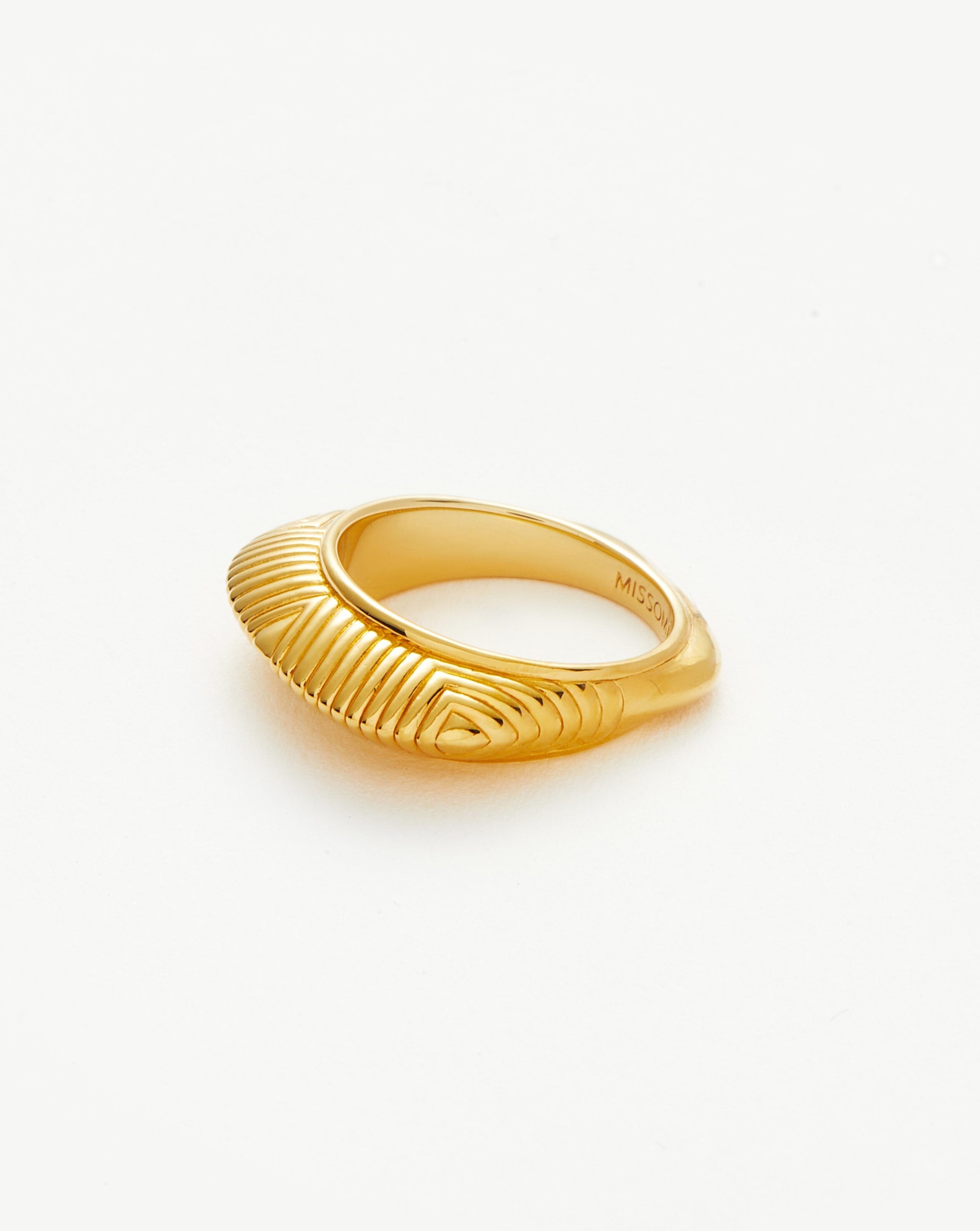 Hera Dome Ridge Stacking Ring - 18k Gold Vermeil Stackable Rings for Women | Perfect for Layering, Everyday Wear & Special Occasions