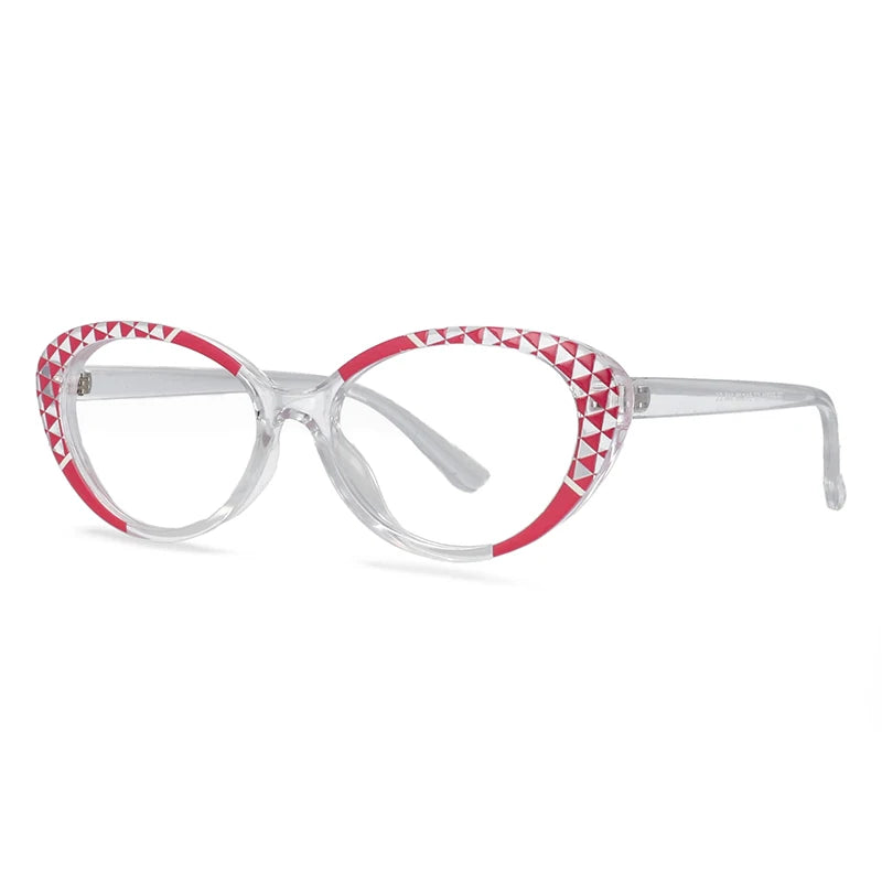 CCspace Women's Full Rim Cat Eye Titanium Reading Glasses - Lightweight & Durable R57128 for Work, Reading & Fashion Accessories