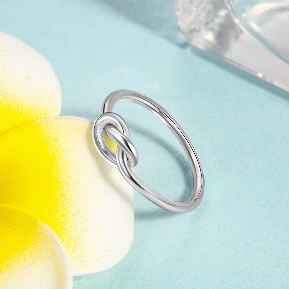 Love Knot Promise Rings for Women - Best Friendship Rings for Sisters & BFFs - Sterling Silver or Gold Plated Jewelry Gift for Birthday, Anniversary & Special Occasions - Perfect for Matching Best Friend Jewelry Sets & Meaningful Keepsakes