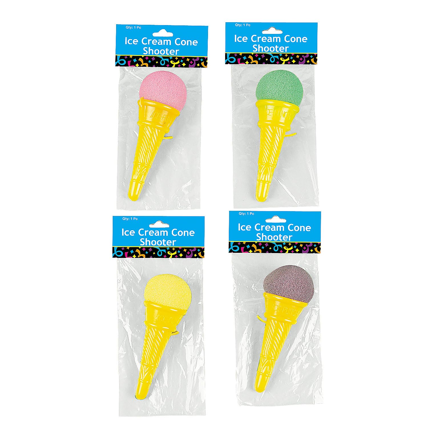 Ice Cream Cone Shooters Toys - Set of 12 for Parties & VBS Decor