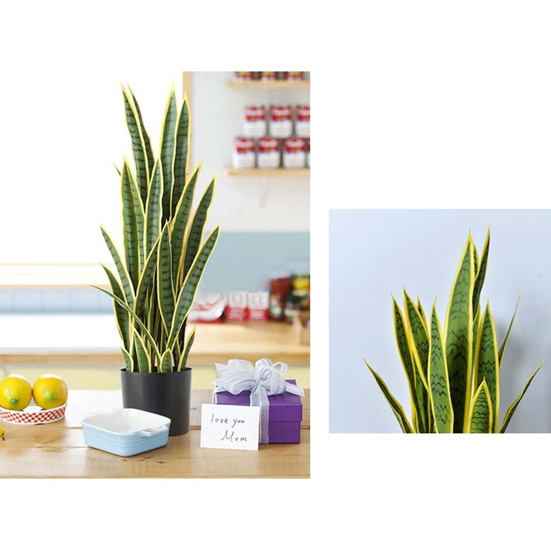 2X 95cm Artificial Indoor Yellow Edge Tiger Piran Fake Plant for Home Decor - Perfect for Living Room, Office, or Wedding Centerpiece Decoration