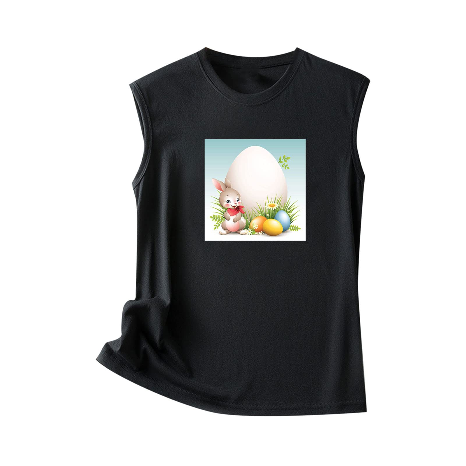 Women's Yoga Tank Tops - Breathable Sleeveless Workout Shirts with Easter Print | Perfect for Yoga, Gym & Casual Wear