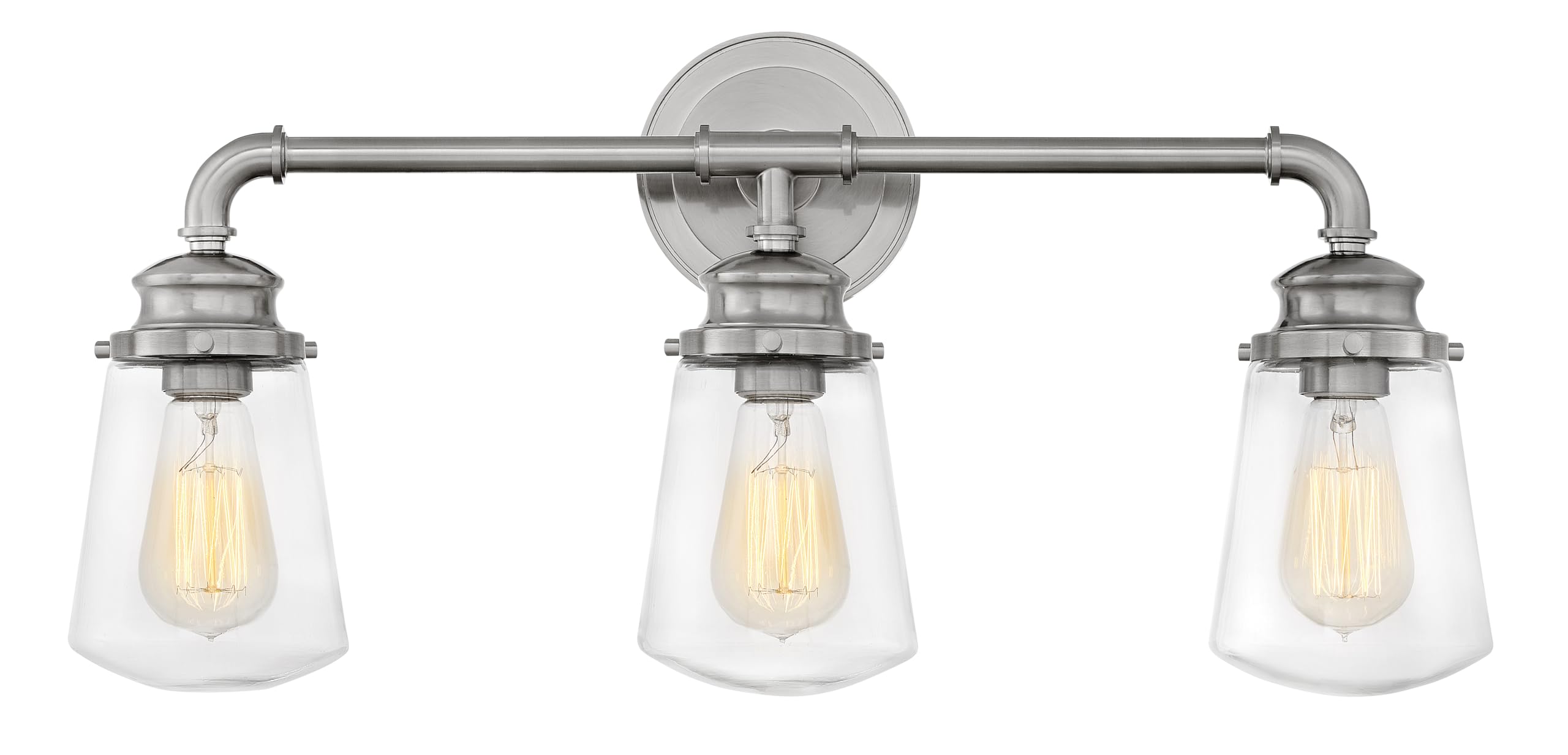 Hinkley Fritz Collection 3-Light Bathroom Vanity Light Fixture in Brushed Nickel - Perfect for Modern Bathrooms, Powder Rooms & Spa-Style Vanities