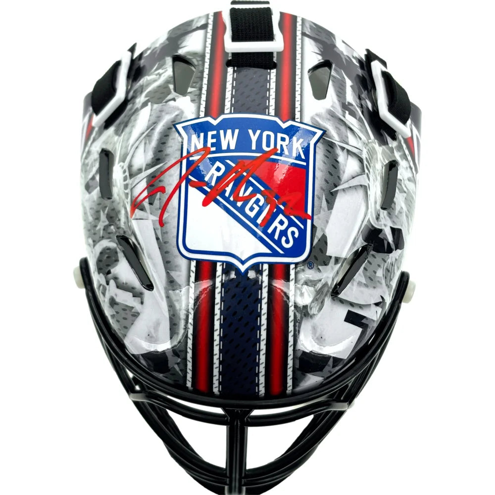 Jonathan Quick Autographed New York Rangers Mini Goalie Mask with COA - Signed NYR Hockey Helmet Collectible for Fans & Memorabilia Displays