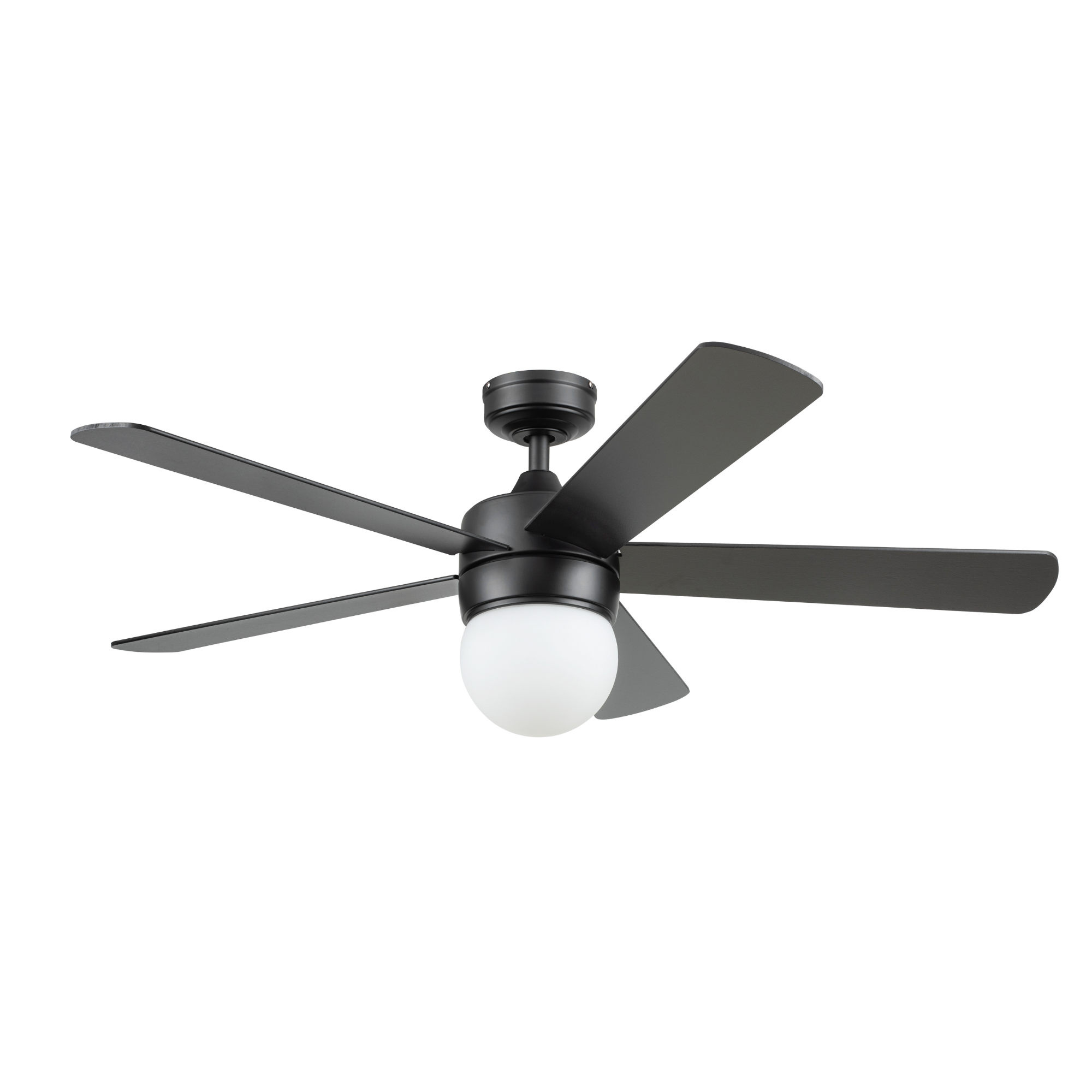 52 Inch Matte Black Ceiling Fan with Remote Control - Quiet, Energy Efficient for Living Room, Bedroom, and Office