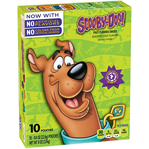 Betty Crocker Scooby Doo Fruit Snacks - 10 Pouches (0.8 oz Each) | Pack of 5 | Healthy Kids Snacks for Lunch Boxes, School, Parties & On-the-Go