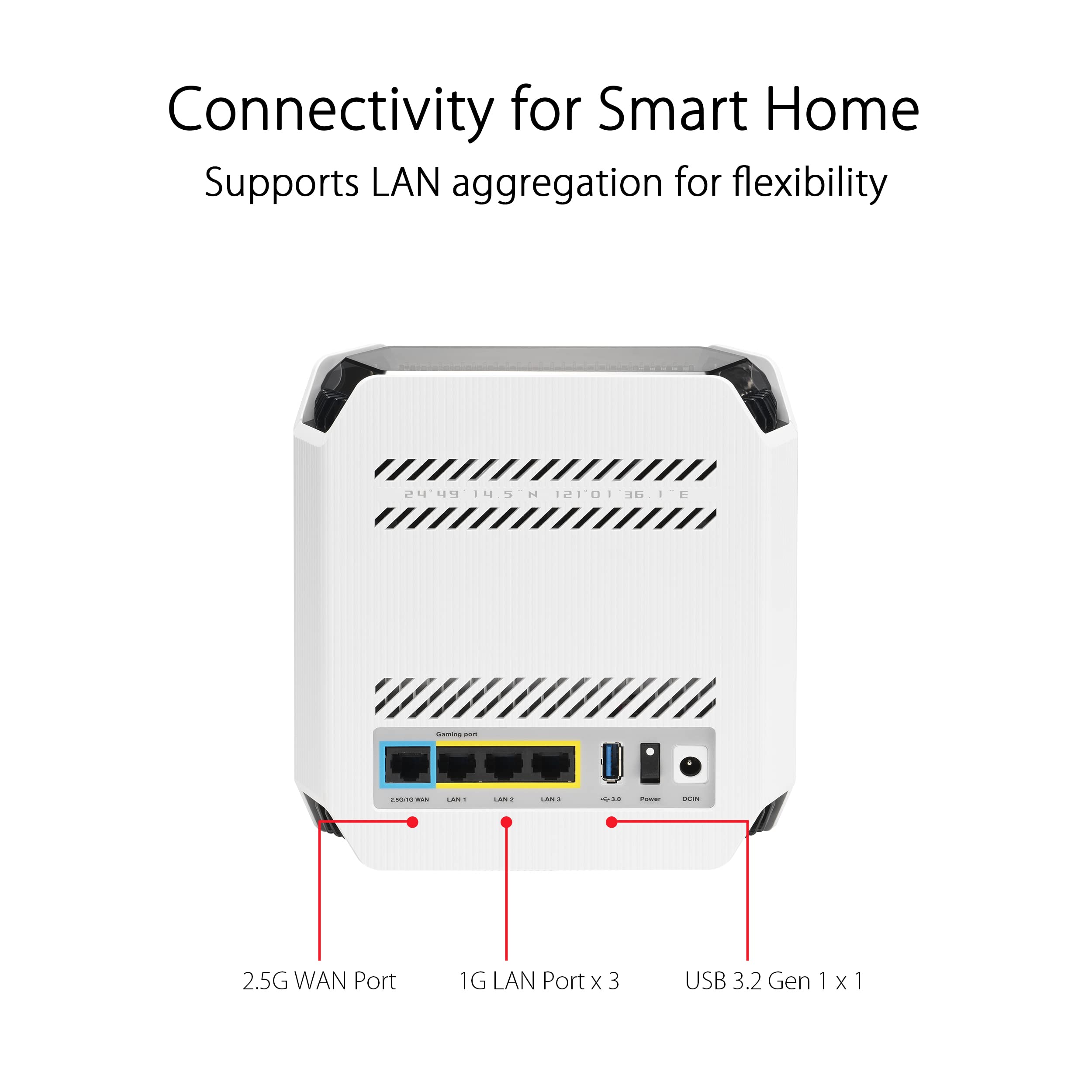 ASUS ROG Rapture GT6 Tri-Band WiFi 6 Mesh System (2-Pack) - 5800 Sq Ft Coverage, Triple-Level Game Acceleration, Smart Antenna, 2.5G Ethernet Port | Home & Gaming Network, Free Internet Security | Perfect for Online Gaming, 4K Streaming & Smart Home Devices - White