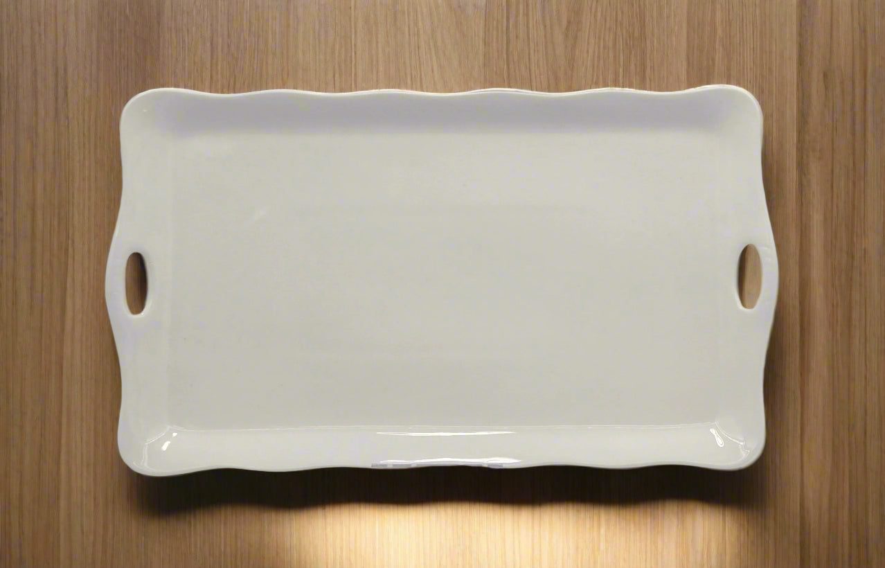 15x8.5 Inch White Rectangular Serving Platter - Elegant Dish for Appetizers, Desserts, and Party Food Display - Perfect for Weddings, Holidays, and Entertaining