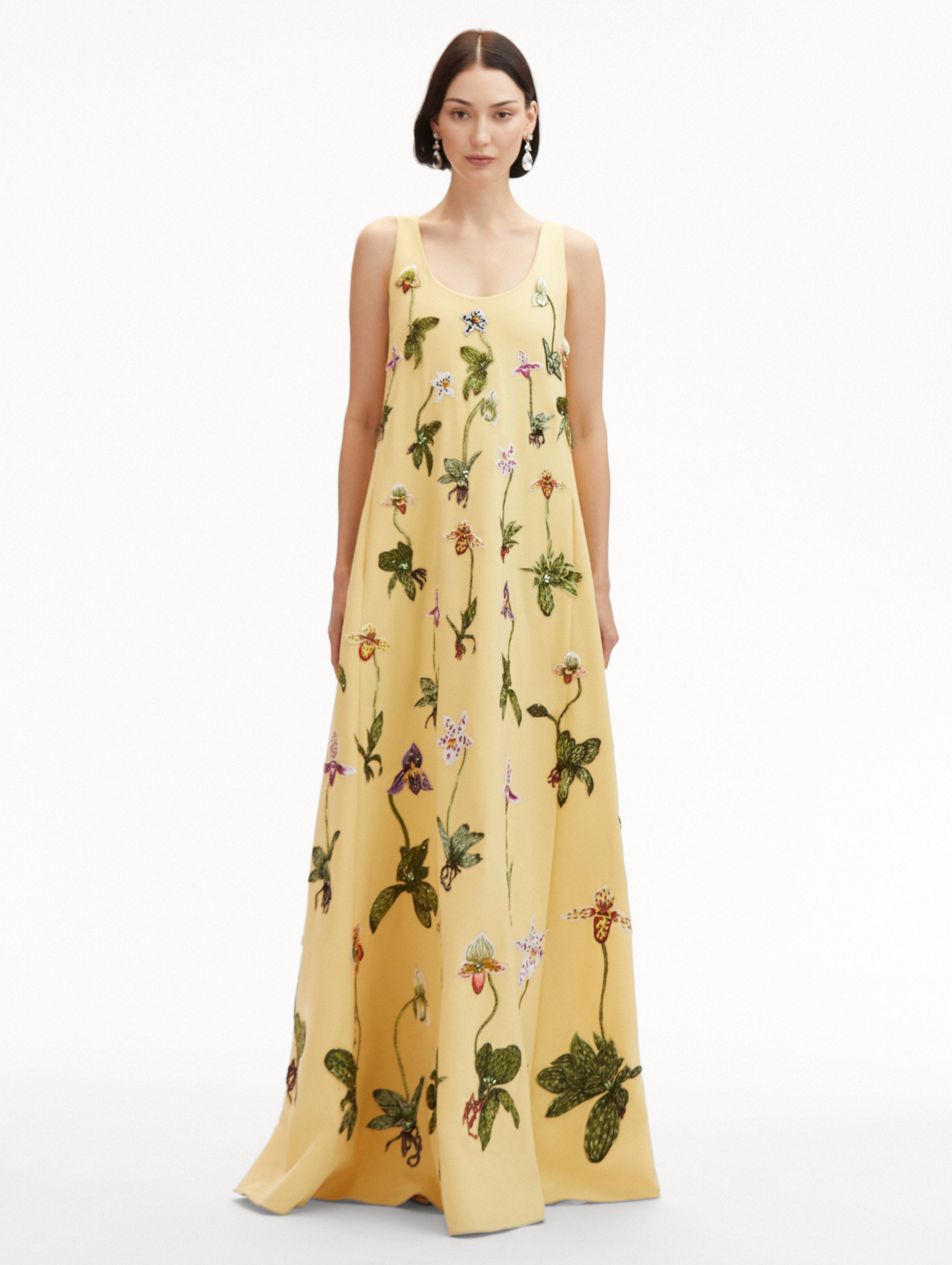 Elegant Orchid Embroidered Evening Gown - Women's Formal Dress for Weddings, Galas & Special Occasions