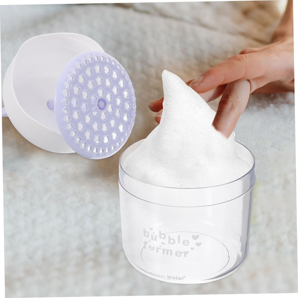 2pcs Manual Face Foam Maker - Bubble Foamer Cup for Gentle Facial Cleansing | Creates Rich Lather for Deep Cleansing | Perfect for Travel & Daily Skincare Routine (Purple)