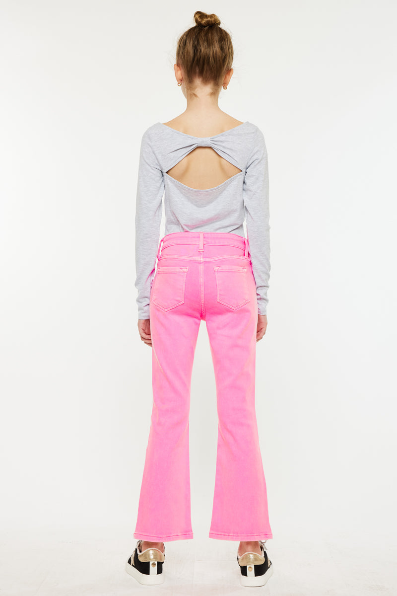 Bristol Kids High Rise Kick Flare Jeans - Stretchy Denim Pants for Girls, Comfortable & Stylish for School, Playdates & Everyday Wear