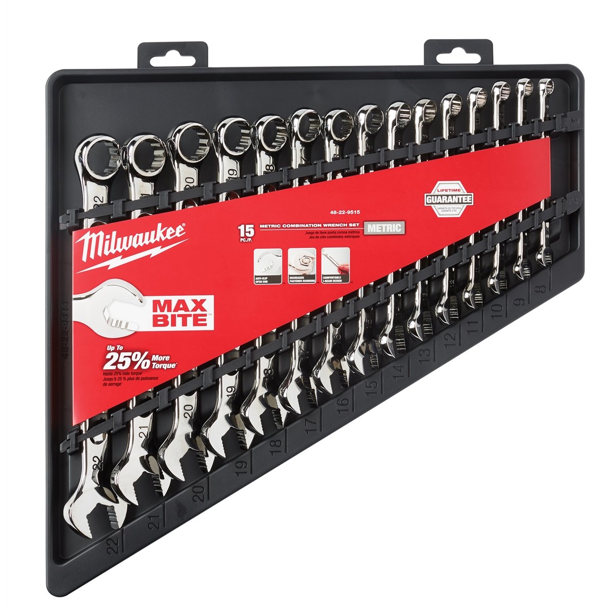 Milwaukee Combination Wrench Set - Metric (8mm-22mm) & SAE (1/4