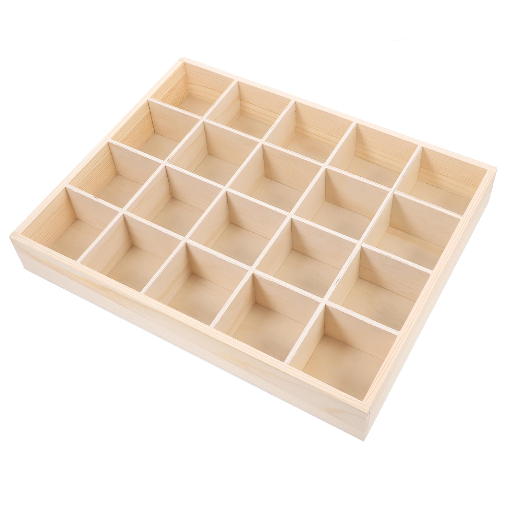 ARTIBETTER 20 Compartment Wooden Storage Box - Underwear & Sock Organizer with Lid - Multi-Purpose Home Storage Solution for Panties, Socks, Jewelry & Small Accessories - Perfect for Bedroom, Closet & Travel Organization (Natural Wood Color)