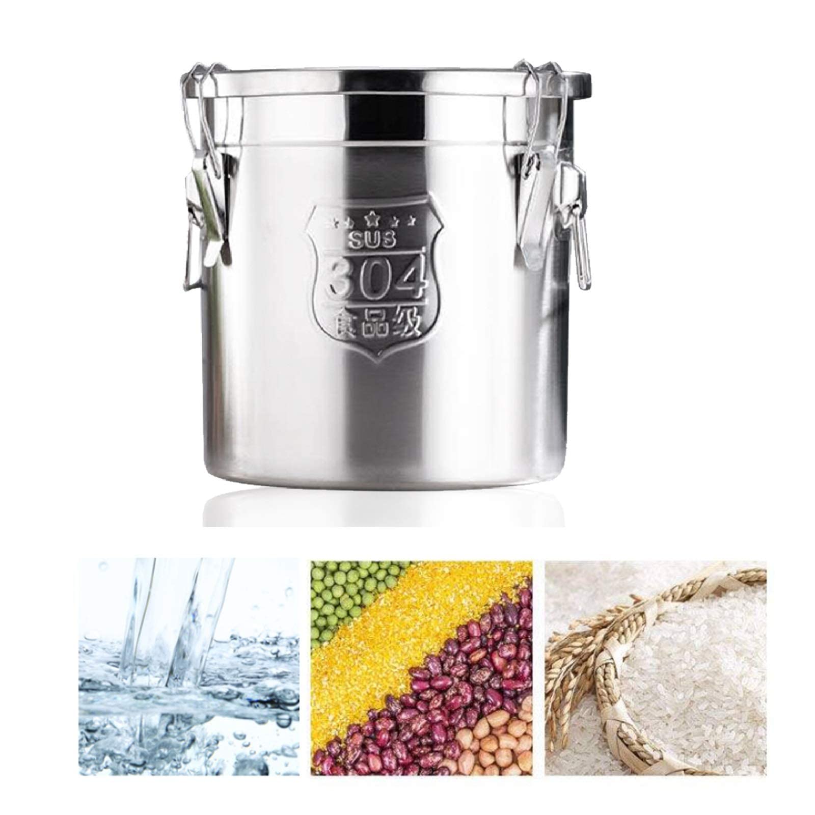Premium Stainless Steel Airtight Food Storage Container - 12L Kitchen Canister for Cereal, Rice, Flour & Dry Goods | Leakproof Ice Bucket & Beverage Cooler | Multi-Purpose Countertop Organizer for Pantry, Coffee, Tea & Baking Supplies
