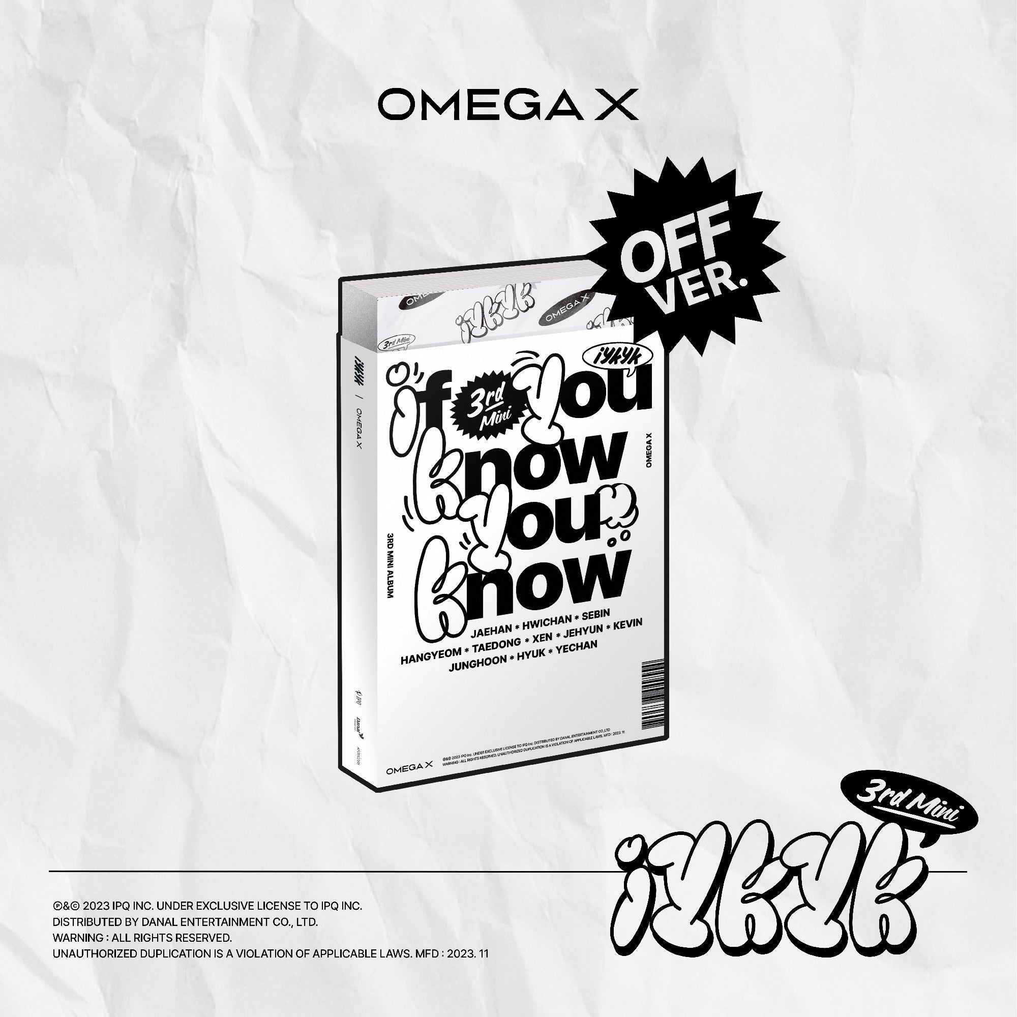 OMEGA X 3RD MINI ALBUM 'IYKYK' - K-Pop Official Album with Photobook & Poster - Perfect for K-Pop Fans, Collectors, and Gift Giving