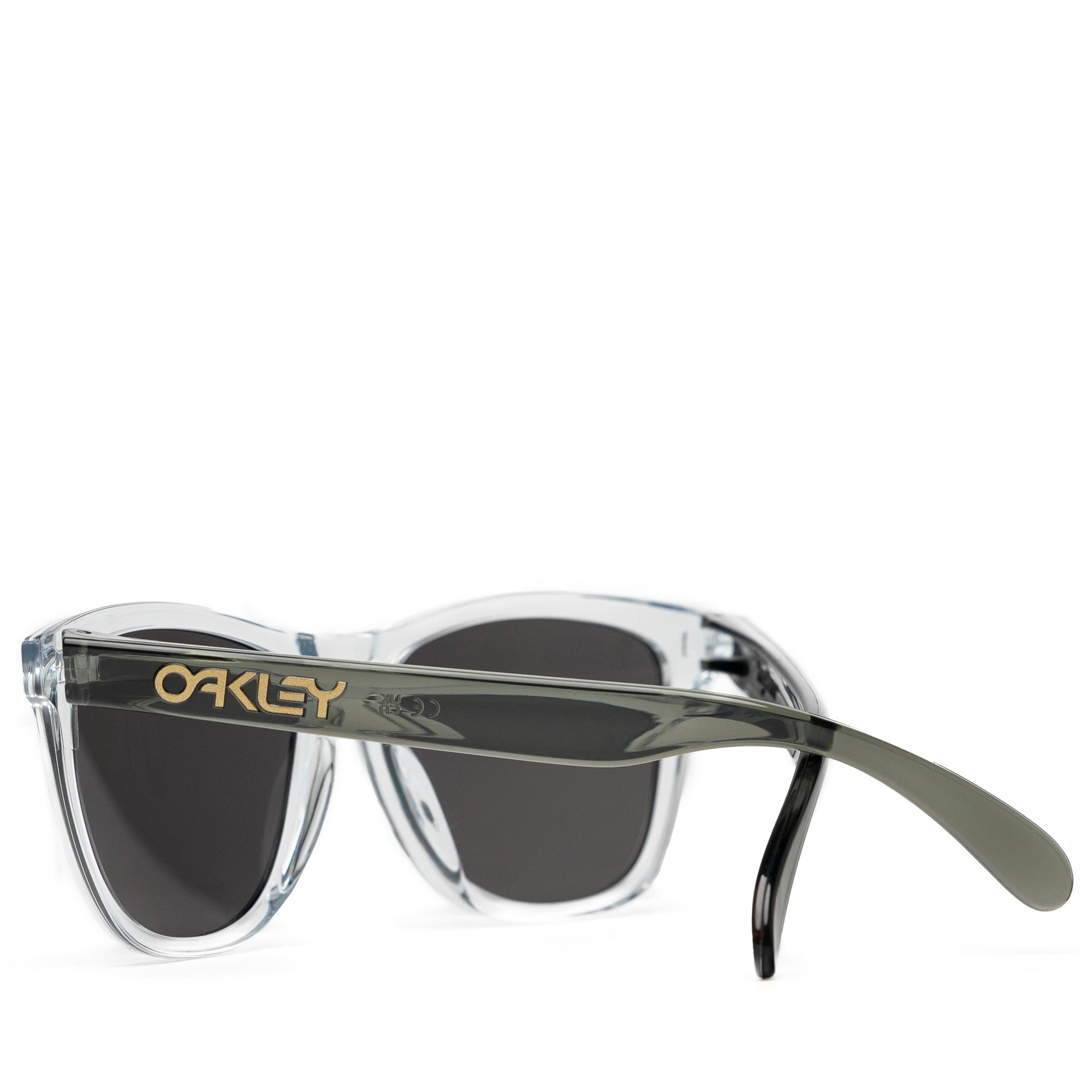 Oakley Frogskins Sunglasses - Polished Clear Frame with Prizm Black Lenses | Polarized Sport & Casual Shades for Men & Women | Perfect for Running, Driving & Outdoor Activities