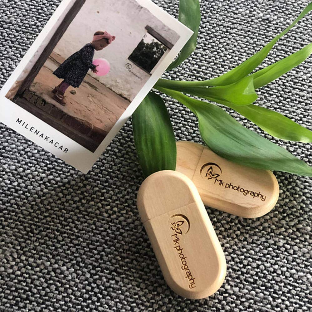 Personalized Wooden USB Flash Drive - Custom Engraved Walnut & Maple USB Box for Wedding Photos, Gifts, Business Promotions - High-Speed Data Storage for Events, Corporate Giveaways, and Keepsakes