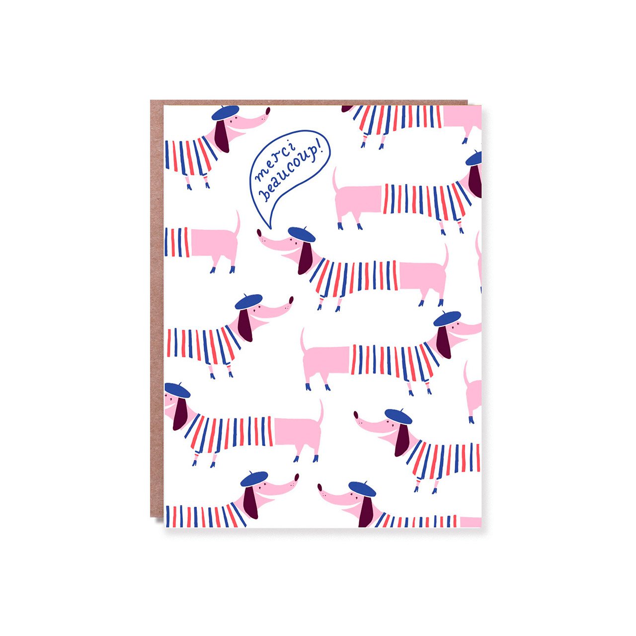 Hello Lucky Merci Frenchie Greeting Card | French Bulldog Thank You Card for Birthdays, Thank Yous & Special Occasions | Perfect for Dog Lovers & Pet Owners
