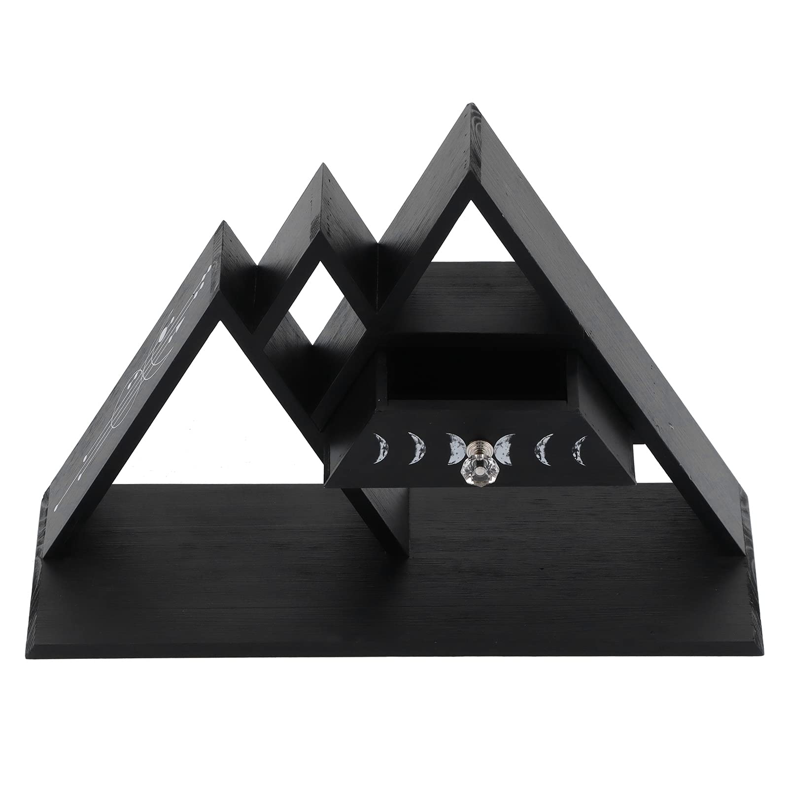 Modern Triangle Floating Shelf - Crystal Display Wall Shelf, Multifunctional Wooden Storage Rack for Living Room, Bedroom & Office - Stylish Bookshelf & Decorative Display Organizer (1 Piece)