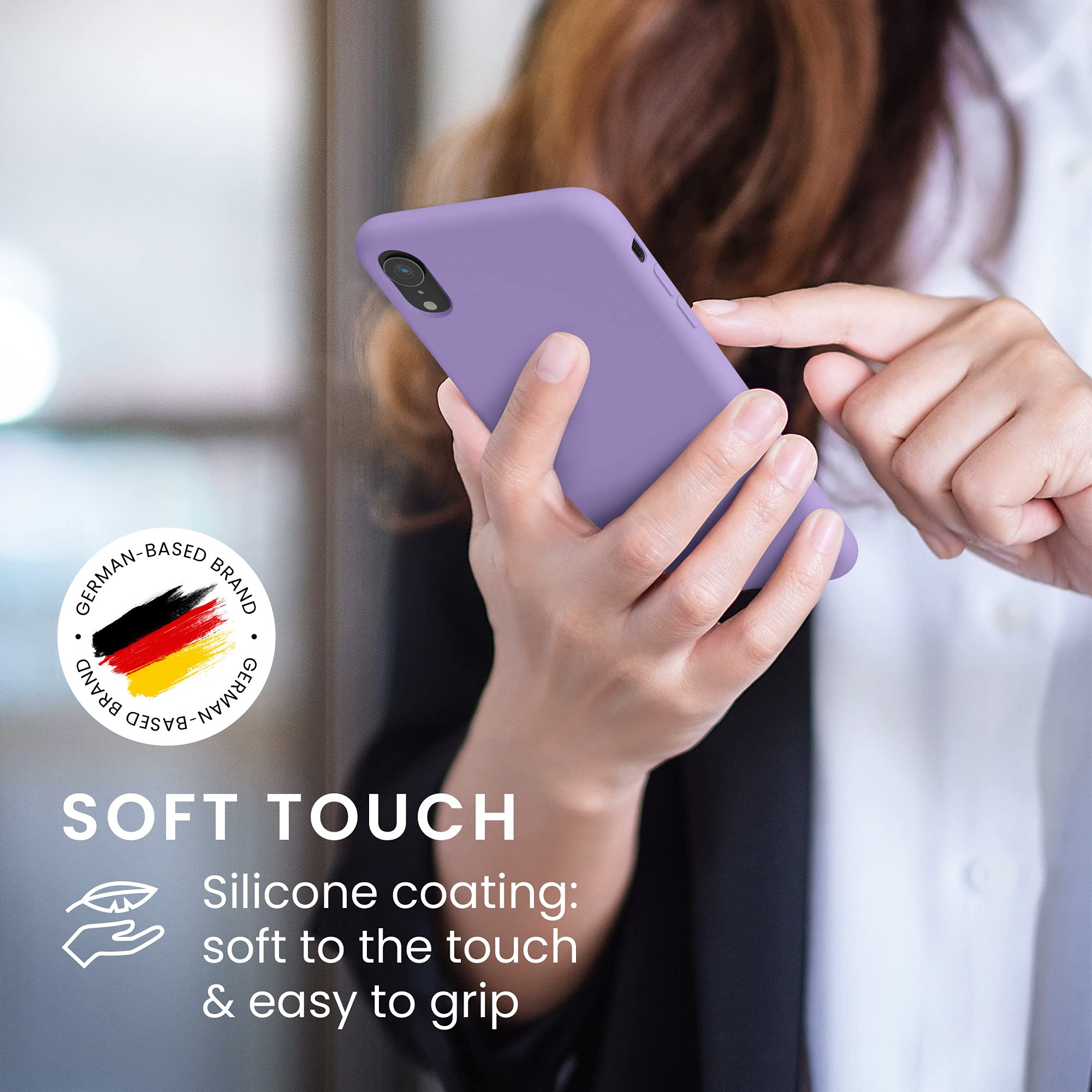 kwmobile Shockproof TPU Silicone Case for Apple iPhone XR - Soft Protective Phone Cover in Violet Purple | Perfect for Everyday Use, Work & Travel Protection