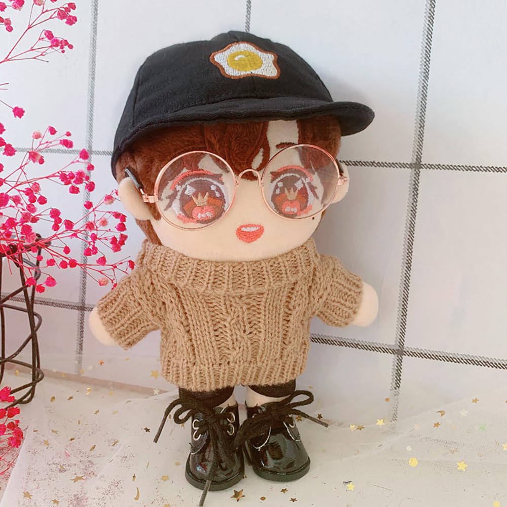20cm Plush Doll Clothes Set - Hat, Sweater & Shorts for Dress Up Play