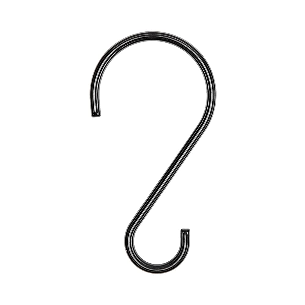 Utopia Alley Shower Curtain Rings - 12 Pack Rustproof Zinc S-Shaped Hooks for Bathroom (Black) | Durable Shower Accessories for Home & Hotel Use