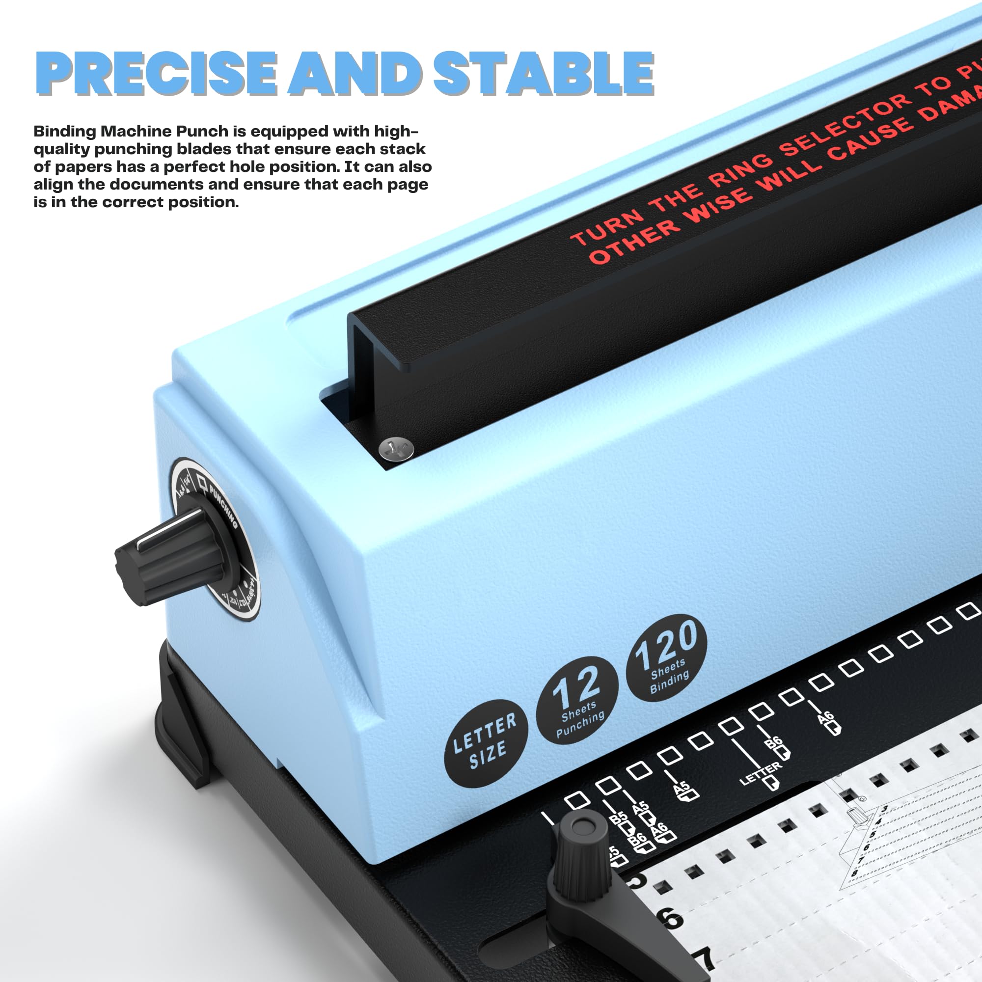 Premium Spiral Binding Machine - Manual Coil Binder for 12 Sheet Punching & 120 Sheet Binding (TD-132) | Perfect for Office Documents, School Projects, and DIY Bookbinding