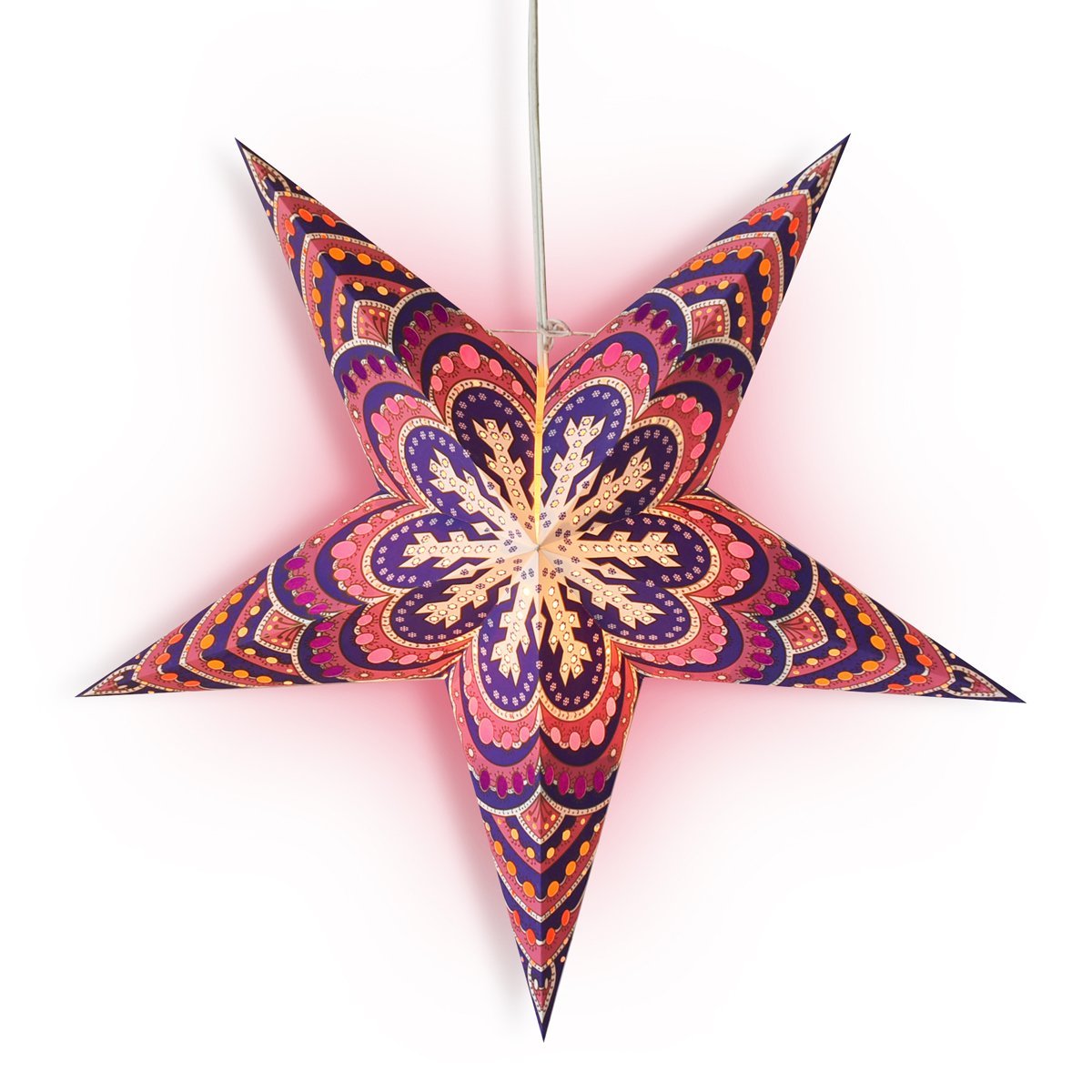 24-Pack Purple Snowflake Paper Star Lanterns - Elegant Hanging Decor for Weddings, Christmas Parties & Home Celebration - Perfect for Holiday, Baby Shower & Indoor/Outdoor Decorations