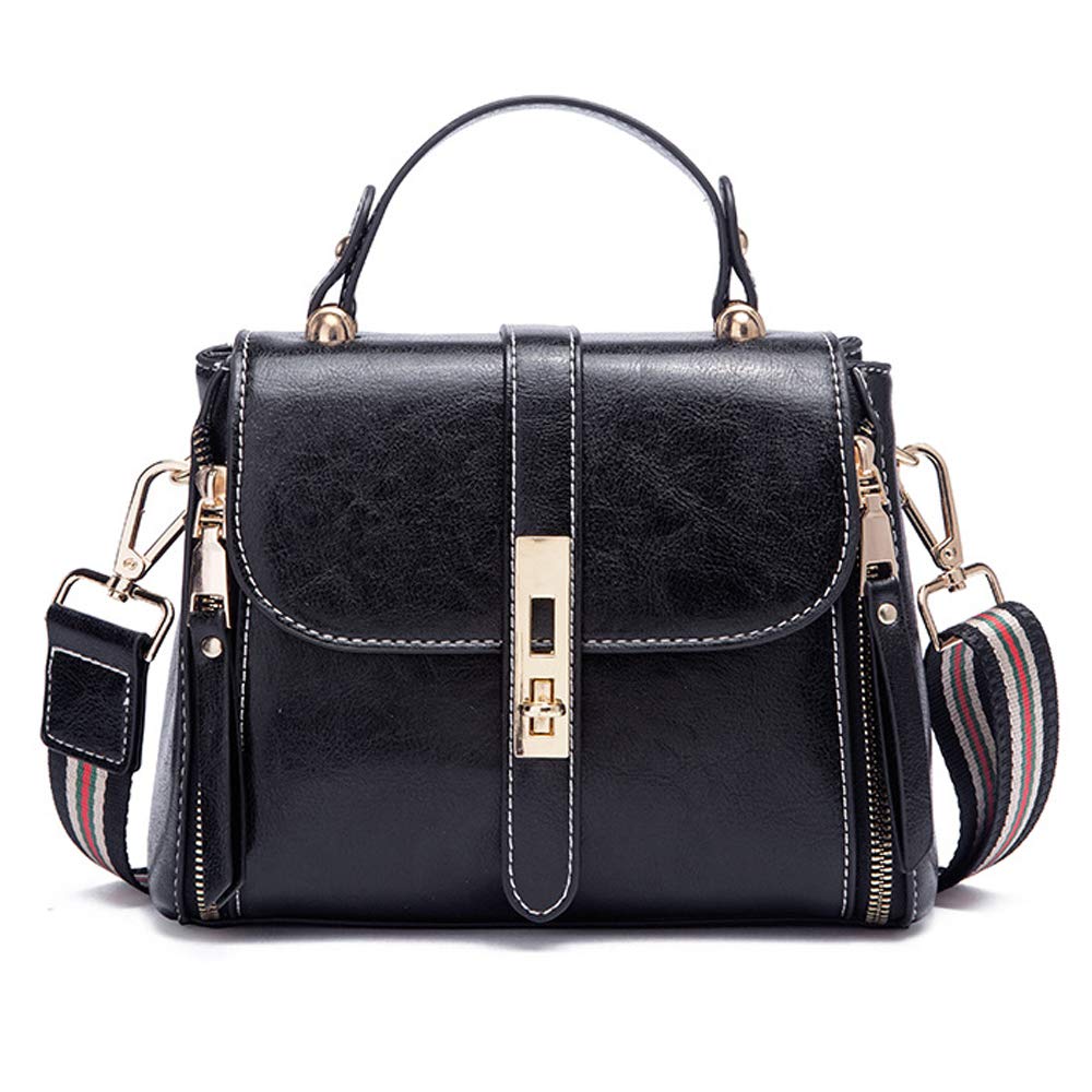 Zhongningyifeng Women's Crossbody Shoulder Bag - Soft Leather, Waterproof, Small Fashion Handbag (Black) - Perfect for Daily Use, Travel, and Shopping