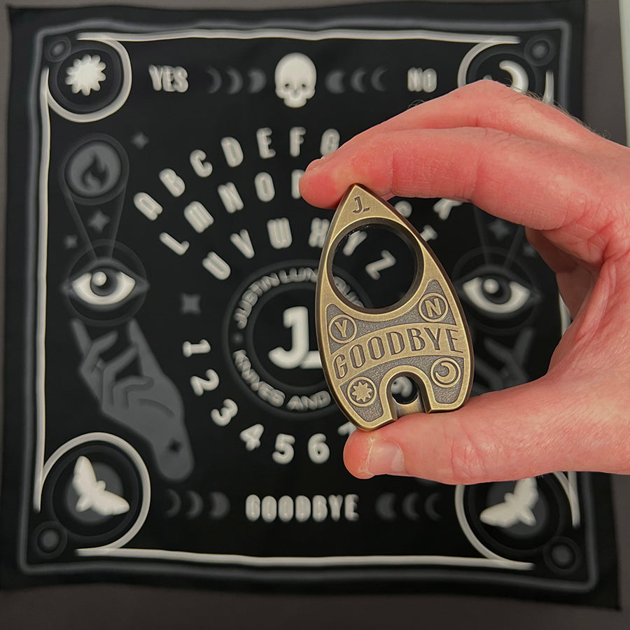 Planchette V2 with Ouija Board Handkerchief - Premium Spirit Board Accessory for Séances & Paranormal Investigations | Perfect for Ghost Hunting, Mediumship & Halloween Decor