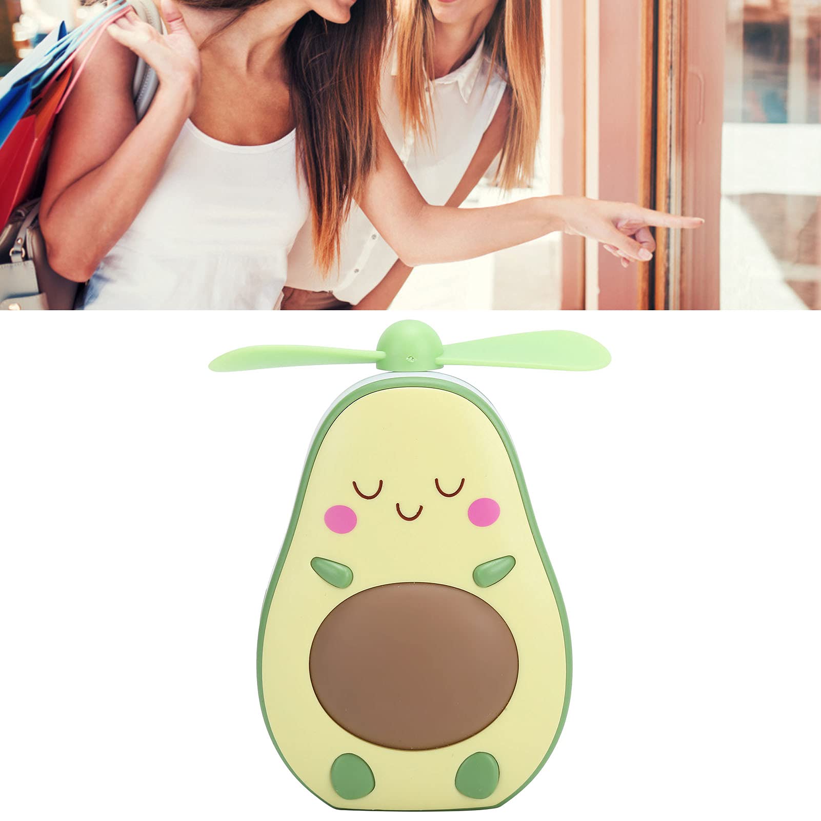 Mini Pocket Fan - Portable Electric Handheld Avocado Shaped Fan for Camping, Travel & Hiking - Cute Yellow Oil Fan for Outdoor Activities, Office & Home Use