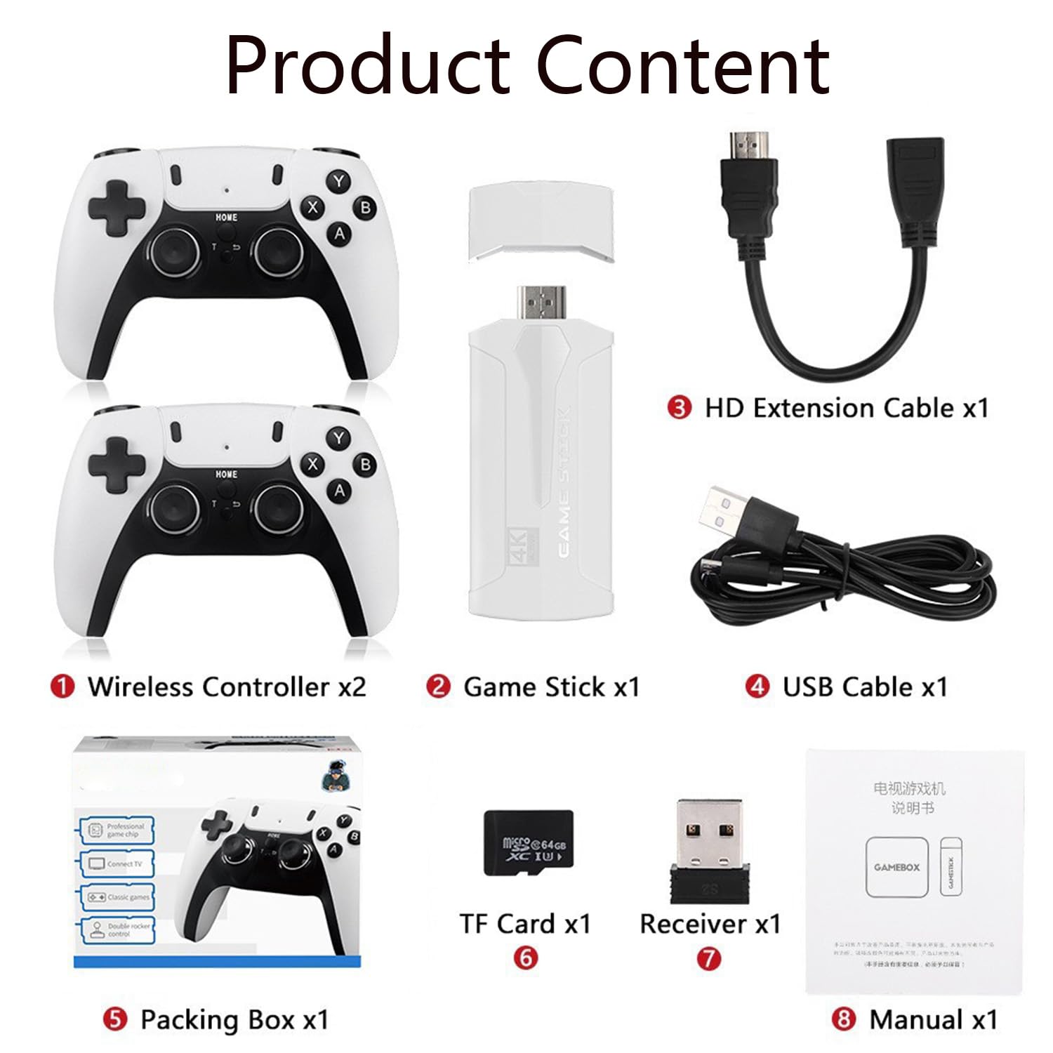 Zeus Retro 4K Gaming Stick - Wireless Plug & Play Video Game Console with 40000+ Built-in Games (128GB) - Perfect for Family Entertainment & Nostalgic Gaming Experience
