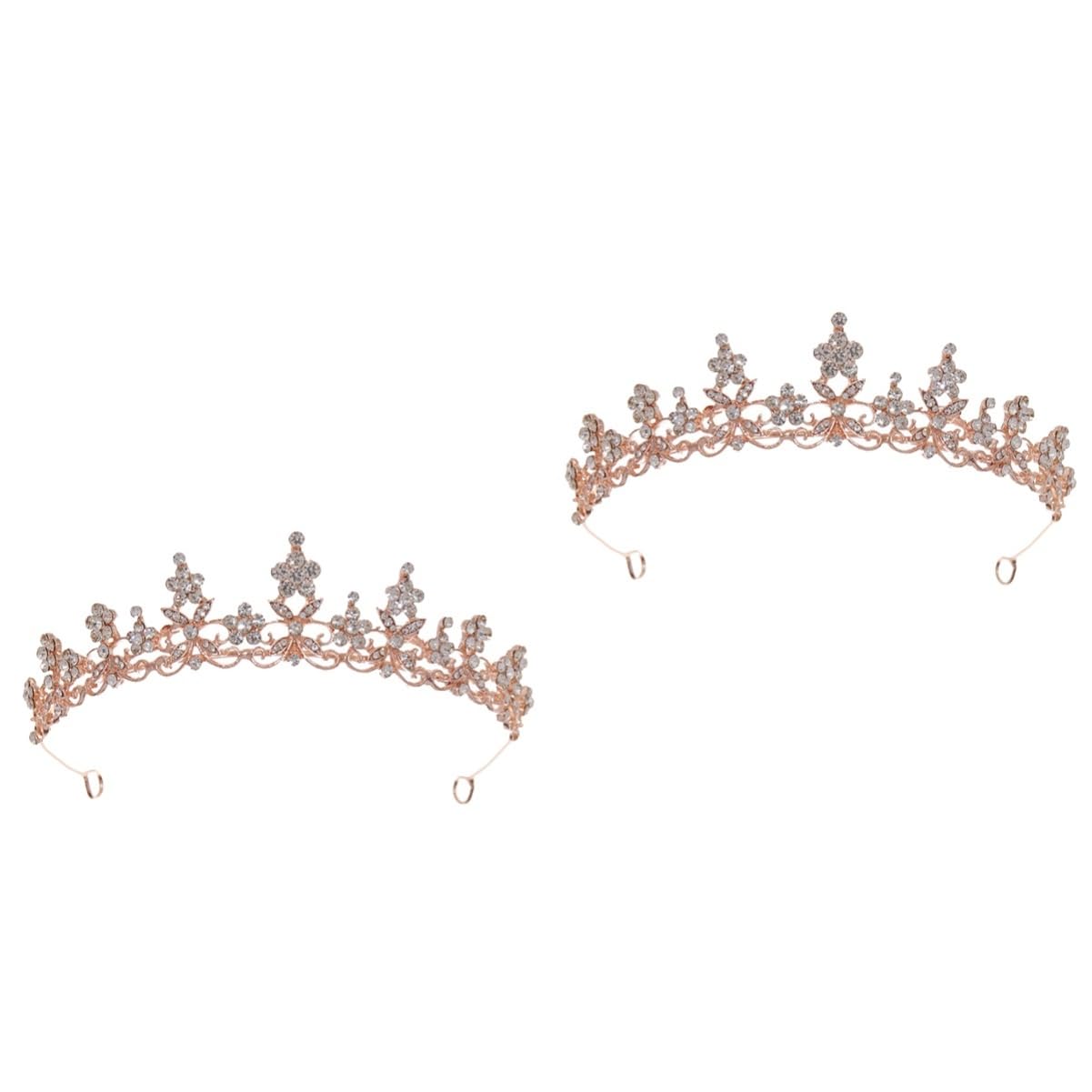Beavorty 2 Pack Crystal Headband Crown for Women - Rhinestone Wedding Tiara & Bridal Hair Accessories - Vintage Pearl Jewelry Headpiece for Bride, European & American Style - Perfect for Weddings, Prom, Pageants and Special Occasions