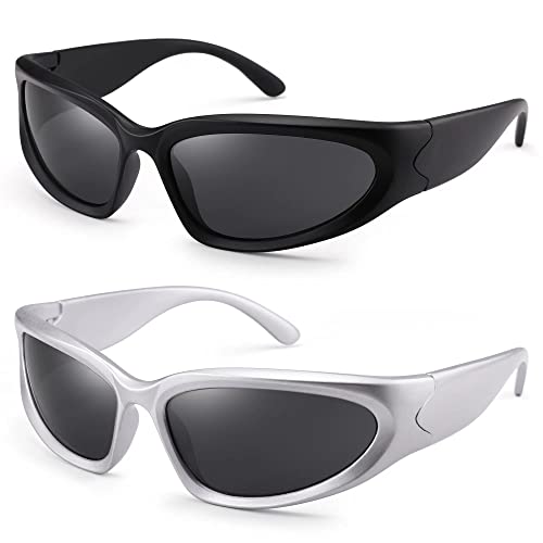 2 Pairs(matte Black / Grey + Silver / Grey )