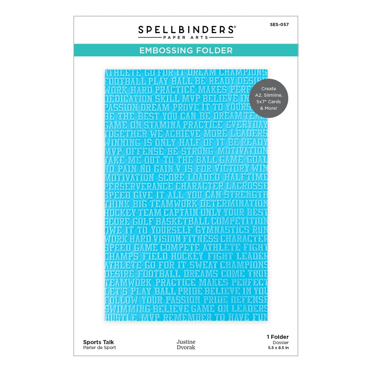 Spellbinders Sports Talk Embossing Folder - Clear 3D Texture for DIY Scrapbooking, Card Making & Paper Crafts - Perfect for Greeting Cards, Invitations & Home Decor Projects