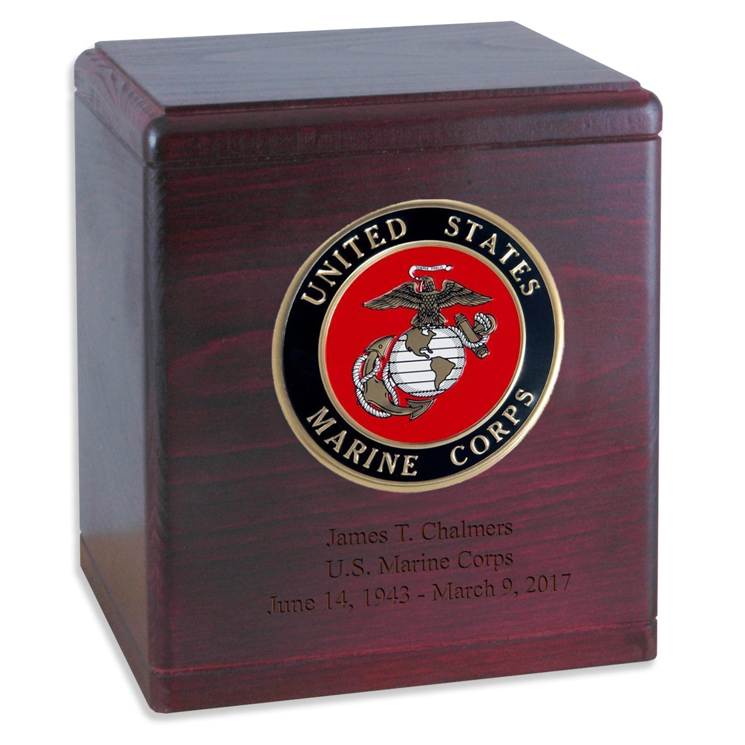 Handcrafted Solid Wood Military Cremation Urn - Made in USA - Honoring Veterans with Dignity | Perfect for Memorial Services & Home Display