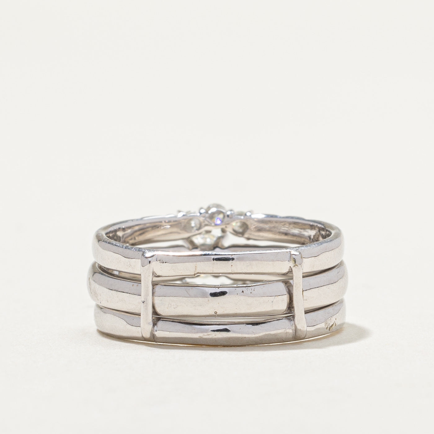 14K White Gold Diamond Wedding Ring Set - 0.17ct Center Stone & 0.20ctw Total Weight - Size 6.5 - Elegant Bridal Jewelry for Engagement, Proposal & Anniversary Gifts