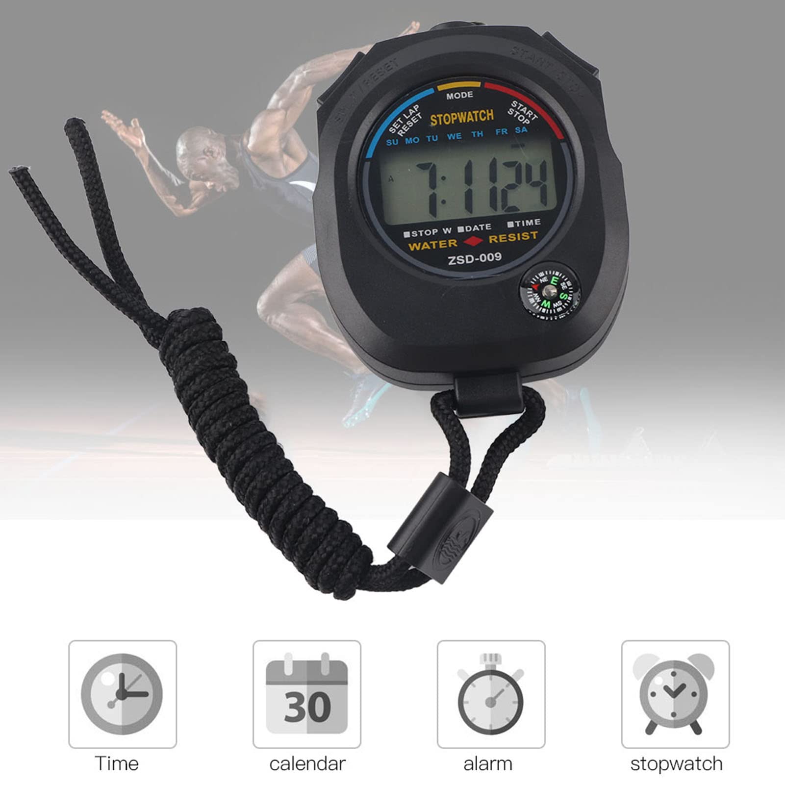 2 Pack Digital LCD Stopwatch Timer - Multifunctional Sports Timer for Racing, Running, Swimming | Time, Calendar & Alarm Display | Perfect for Track Meets, Swim Competitions & Training Sessions
