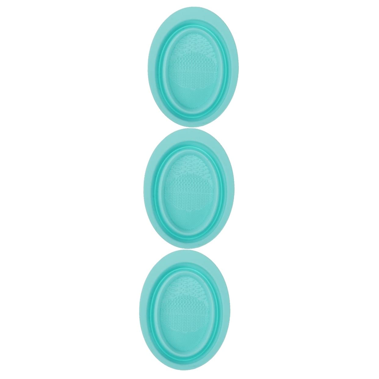 Beavorty 3-Pack Silicone Makeup Brush Cleaner - Portable Foldable Scrubber Mat for Cosmetic Tools