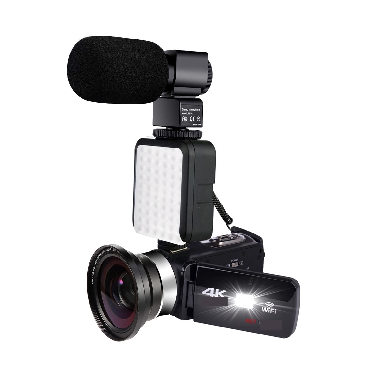 4K Night Vision Camcorder - 48MP Vlog Camera for Live Streaming & Photography (No SD Card) - Perfect for Travel & Events