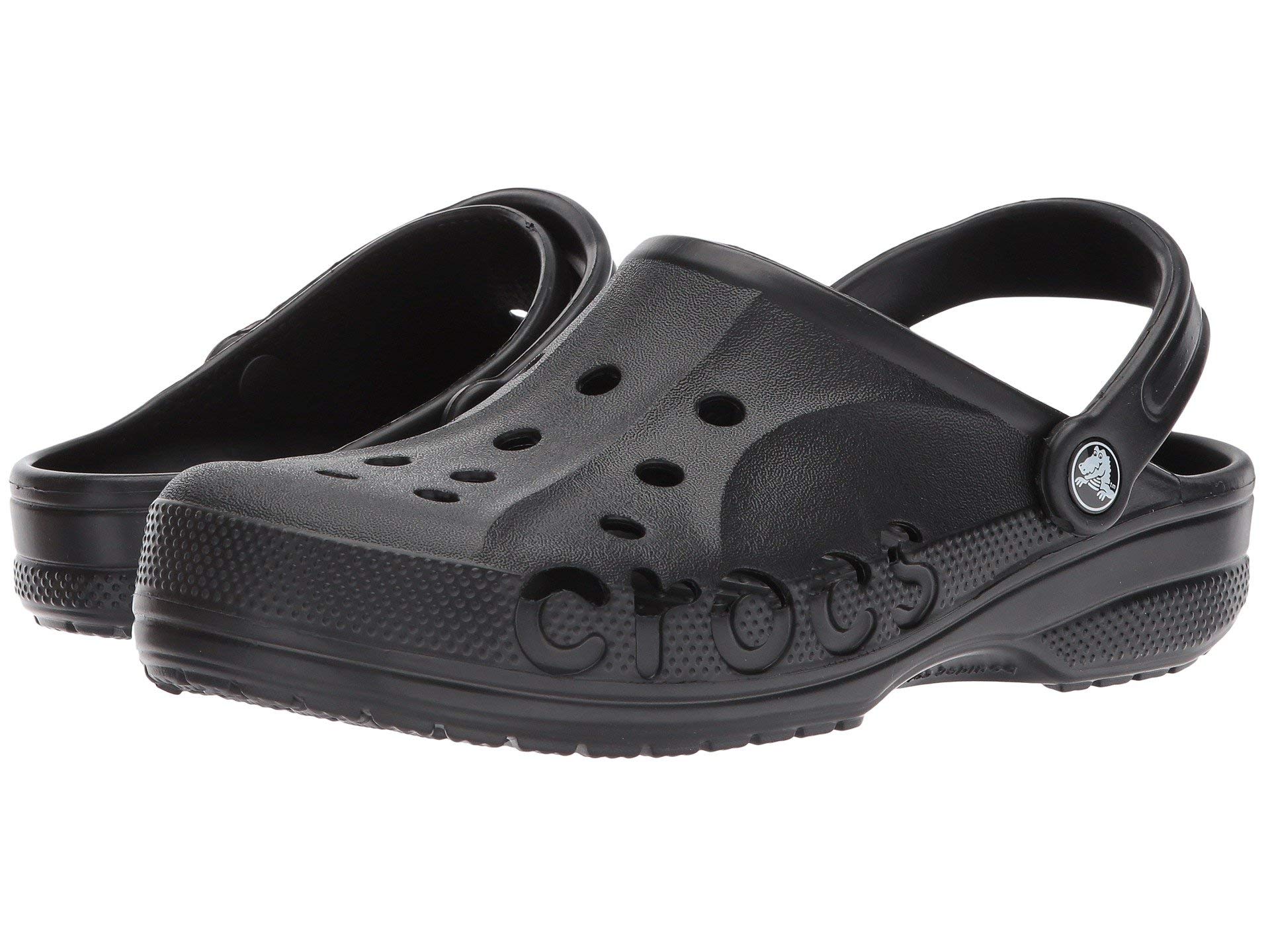 Crocs Baya Clog Unisex Slip-On Comfort Shoes - Black, Men's Size 10 / Women's Size 12 (Medium Width) - Perfect for Indoor, Outdoor, Garden & Casual Wear
