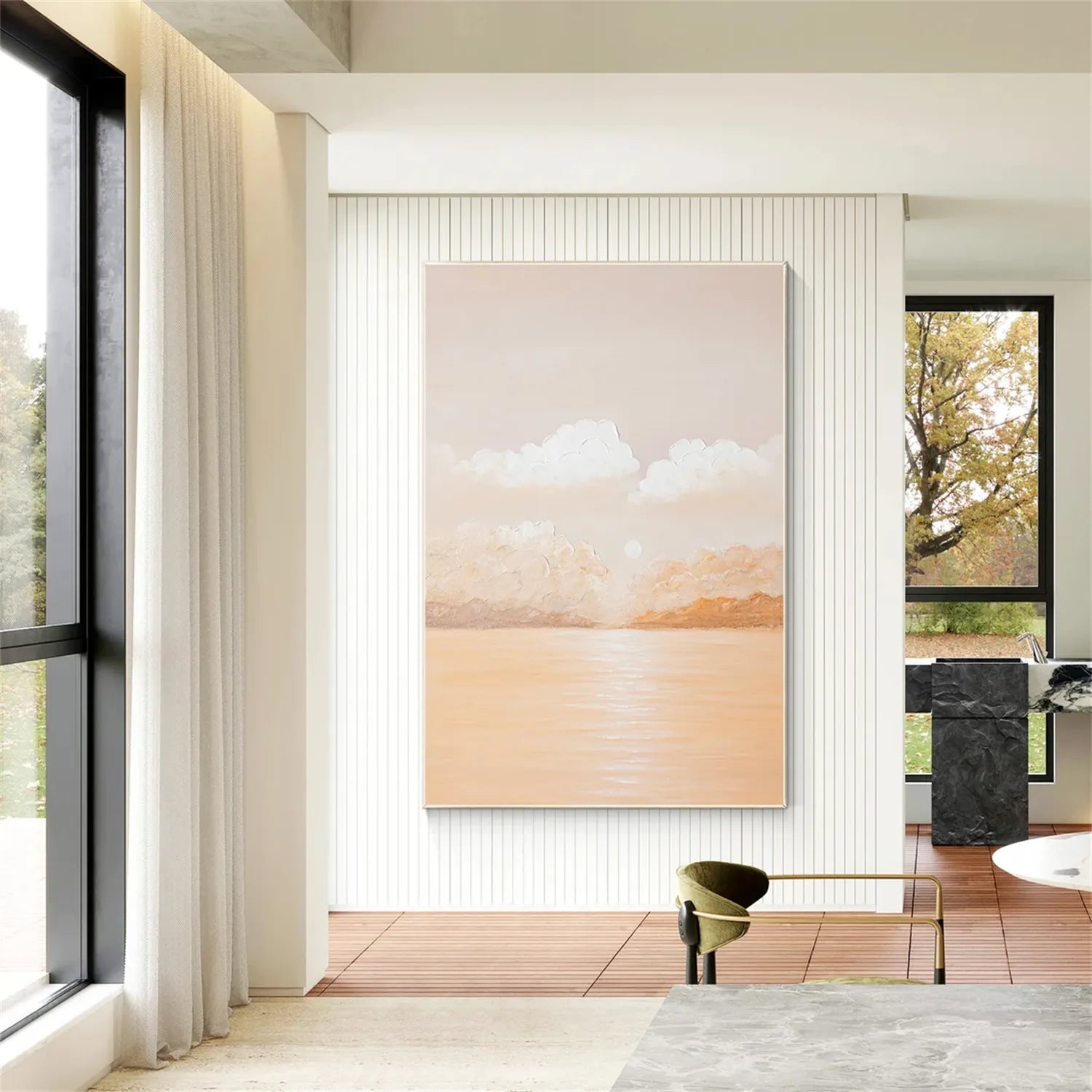 Ocean And Sky Painting #OS 201 - Stunning Seascape Wall Art for Home & Office Decor | Perfect for Living Room, Bedroom, or Office