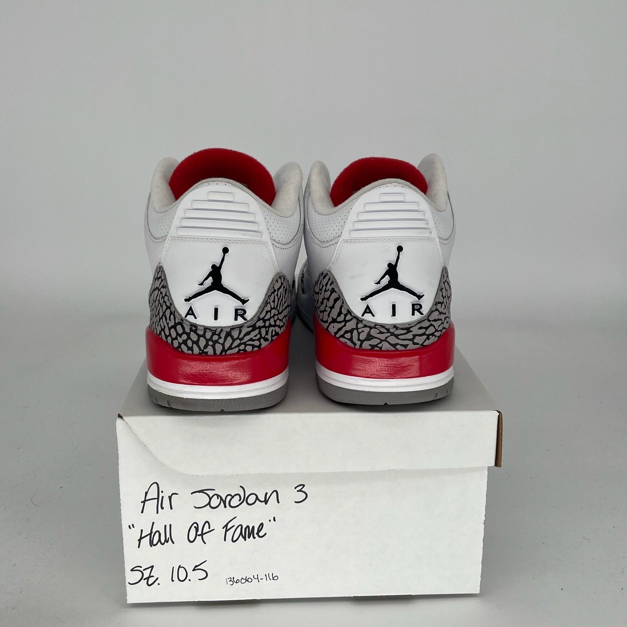 AIR JORDAN 3 HALL OF FAME Retro Sneakers - Men's Size 10.5 (136064-116) - Authentic Basketball Shoes for Collectors & Streetwear Fashion