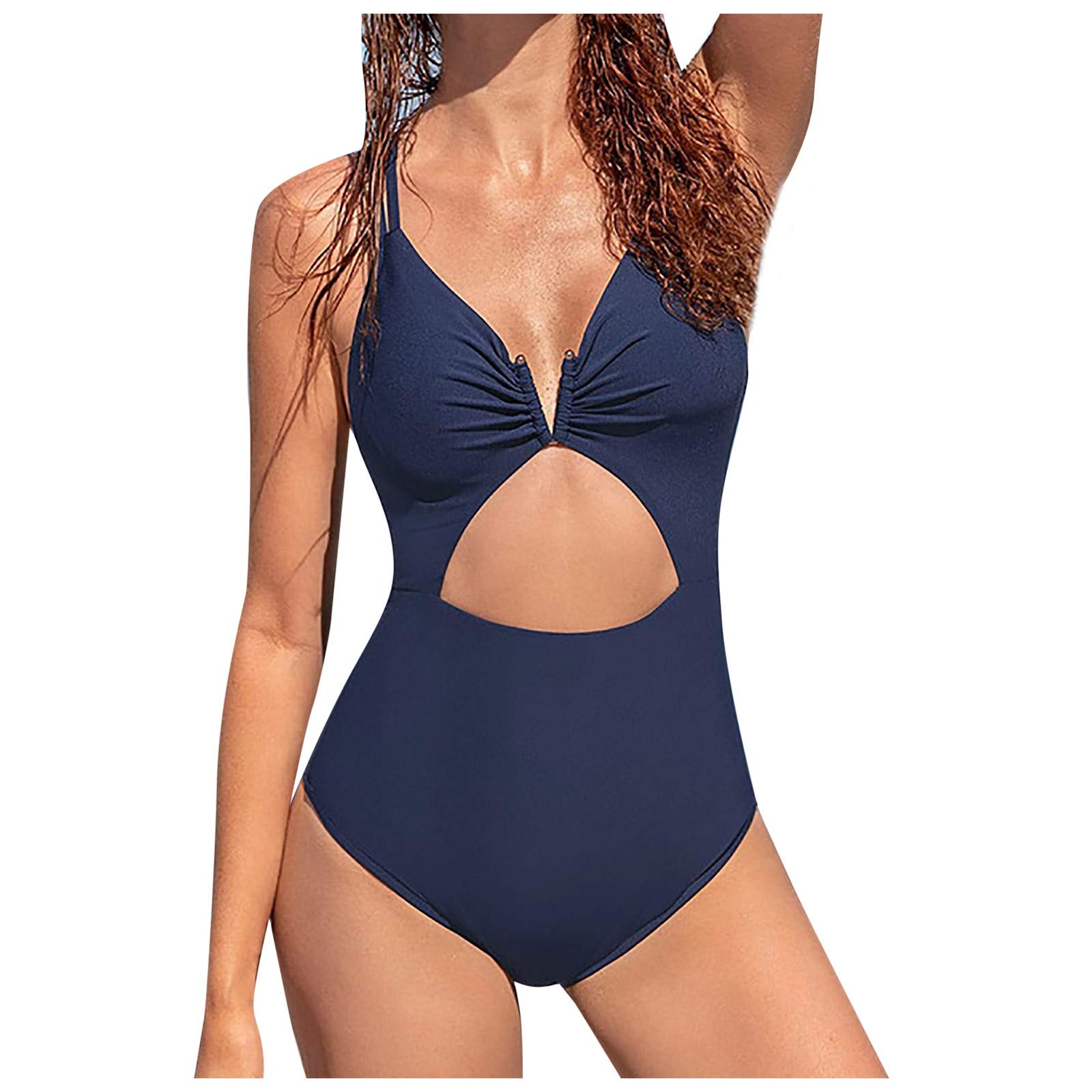 Sexy Women's One Piece Bikini Swimsuits - Open Back, V-Neck Printed Beachwear for Summer Vacation & Pool Party | Style #3109