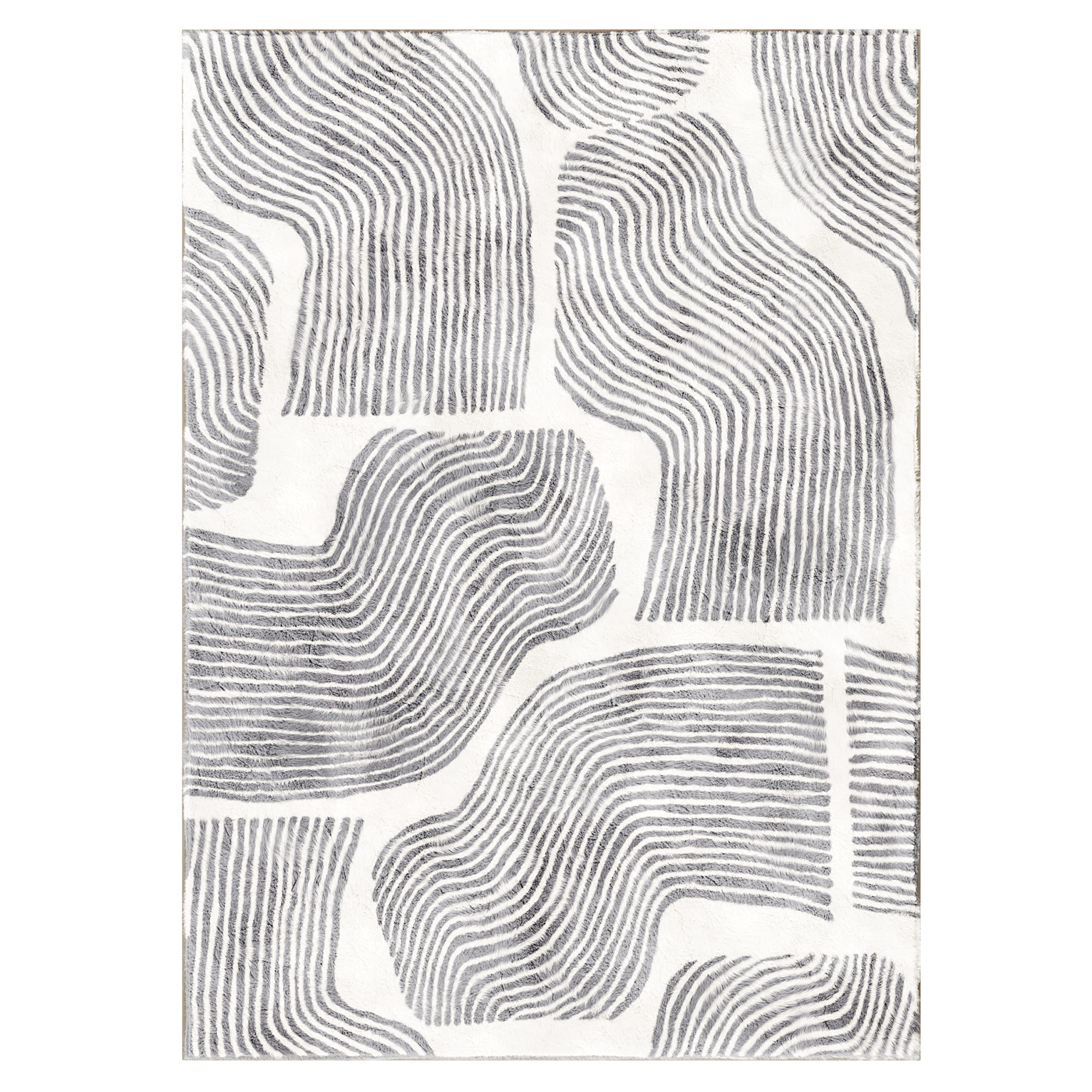 Zen Garden Ultra Soft 5x7 Area Rug - Non-Slip, Stain Resistant, Washable Living Room & Bedroom Rug (Gray) - Perfect for Meditation Spaces, Cozy Home Decor & High Traffic Areas