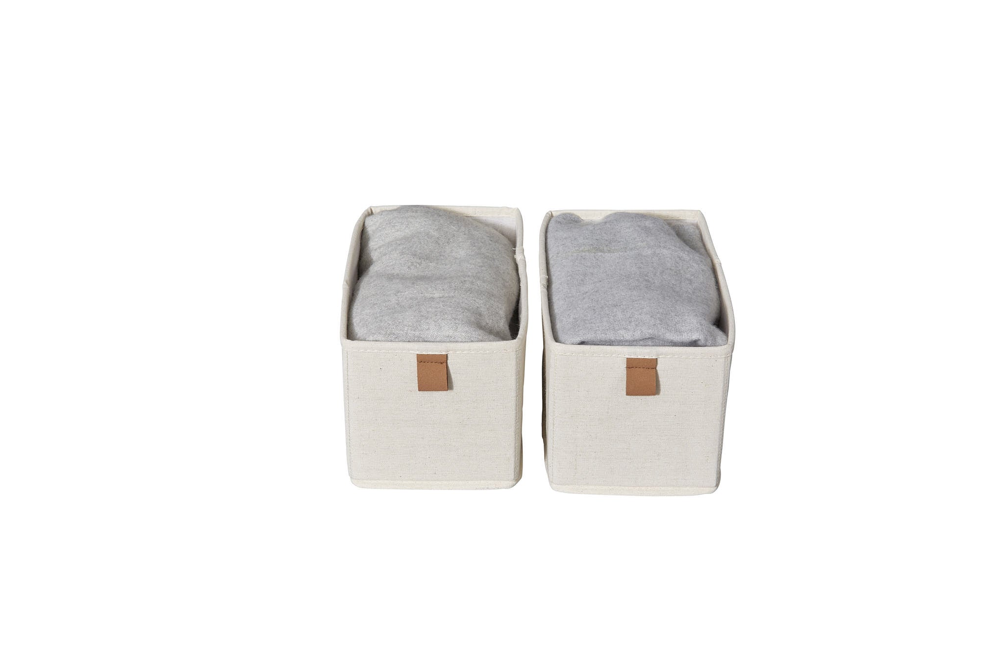 2-Pack Fabric Wardrobe Organizer 30cm x 15cm x 15cm - Cream Closet Storage for Clothes, Shoes & Accessories - Perfect for Bedroom, Closet & Travel Organization