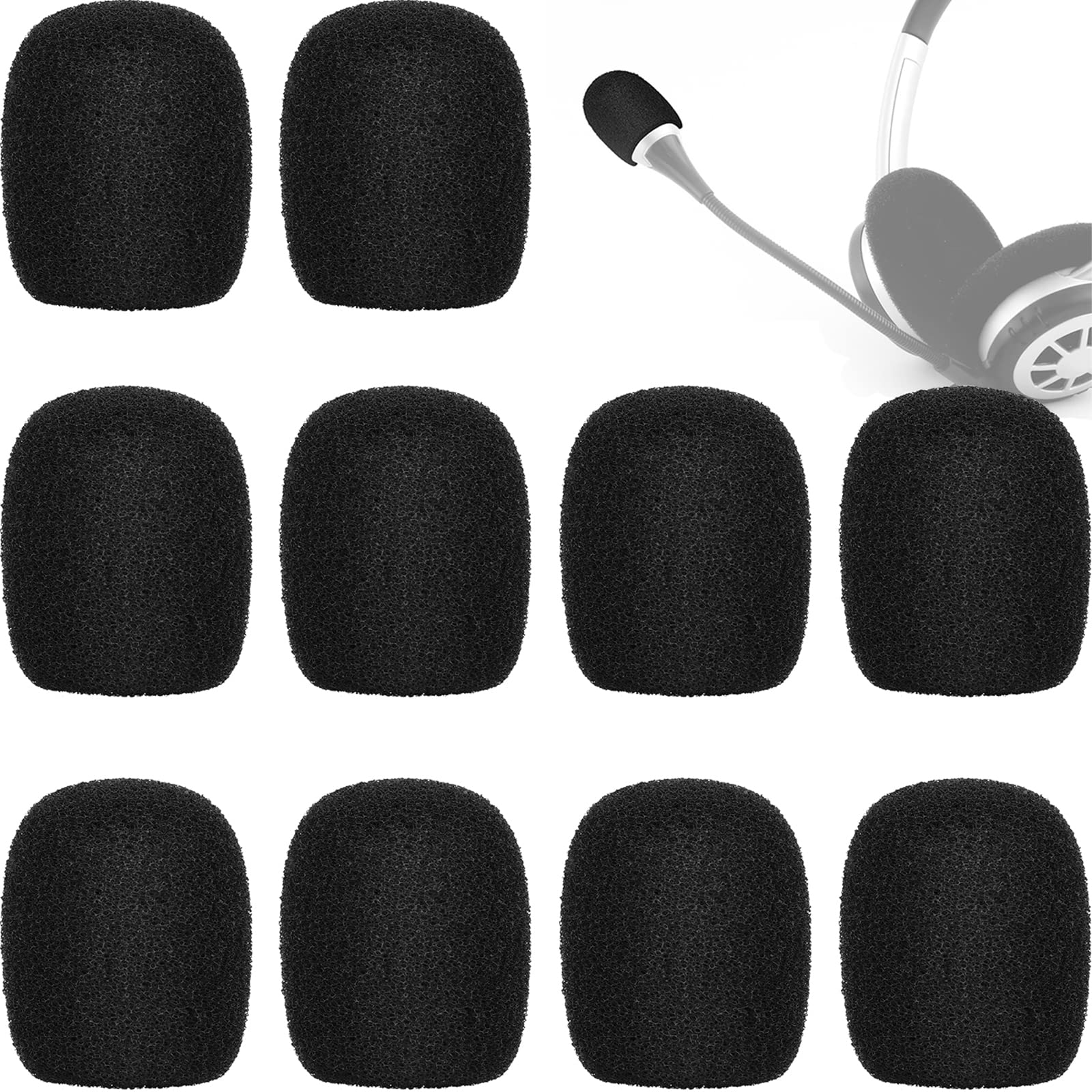 ChromLives Lapel Microphone Windscreens - Black Foam Covers (10 Pack) for Lavalier Mics - Perfect for Podcasting, Interviews & Live Streaming